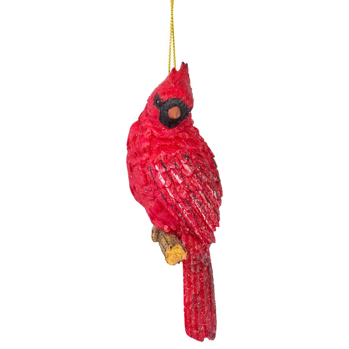 Holiday Cardinal Brilliant Red 5 x 4 Resin Holiday Hanging Figurine Ornament