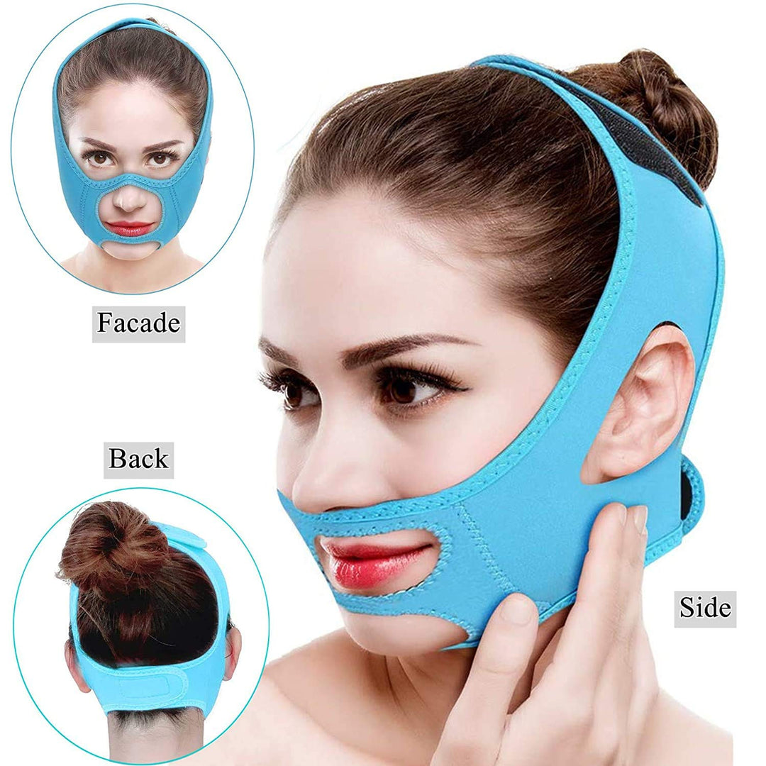 Face Slimming Strap Double Chin Reducer for Shaping Face Eliminates Sagging Skin Lifting Firming Anti Aging, Reusable (Orange)