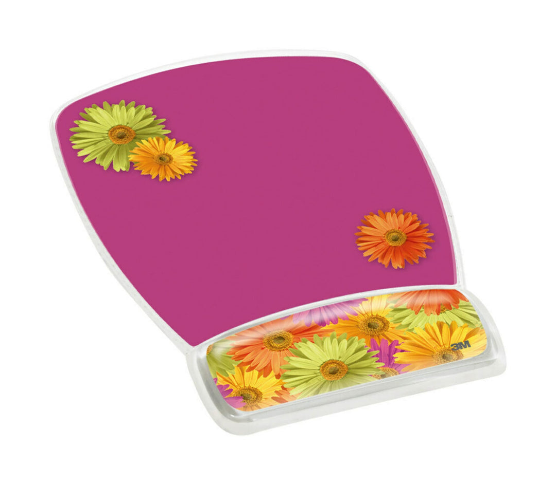 Precise Mouse Pad with Gel Wrist Rest, Soothing Gel Comfort with Durable, Easy to Clean Cover, Optical Mouse Performance, Daisy Design (MW308DS)