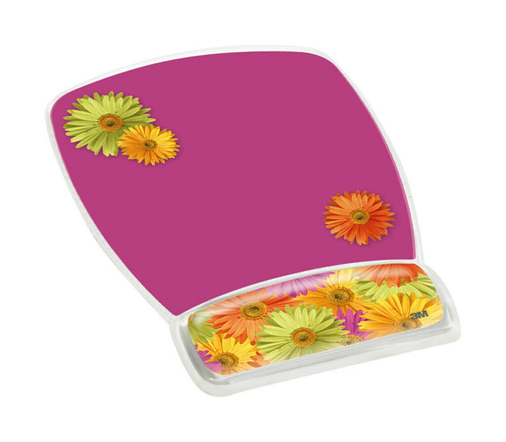 Precise Mouse Pad with Gel Wrist Rest, Soothing Gel Comfort with Durable, Easy to Clean Cover, Optical Mouse Performance, Daisy Design (MW308DS)