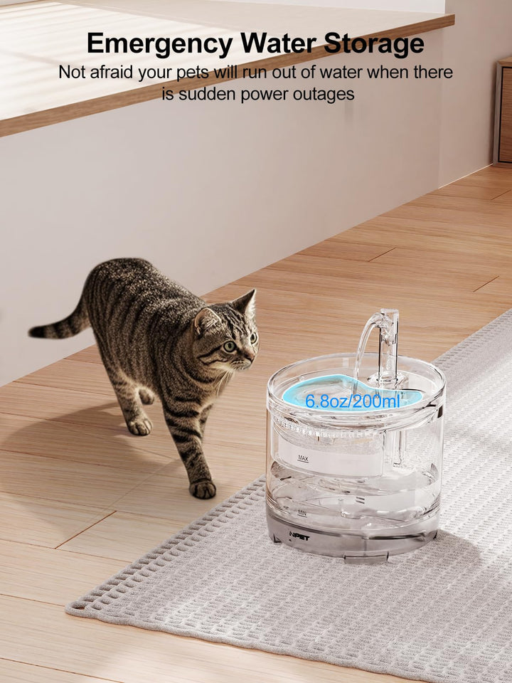 Cat Water Fountain WF050TP 1.5L Automatic Pet Drinking Fountain with Replacement Faucet Kit(No Adapter