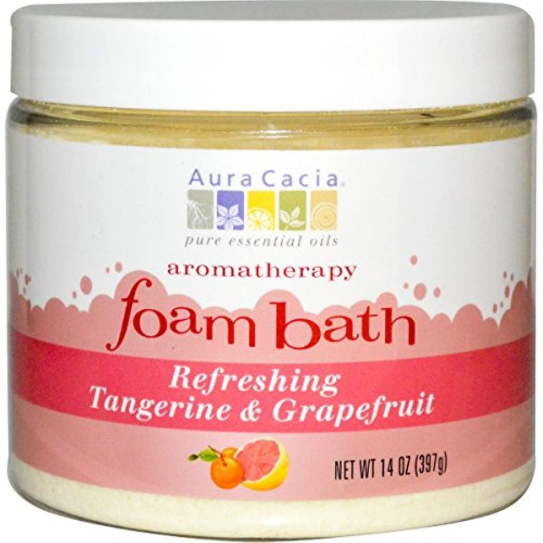 Aura Cacia Refreshing Tangerine and Grapefruit Foam Bath - 14 oz