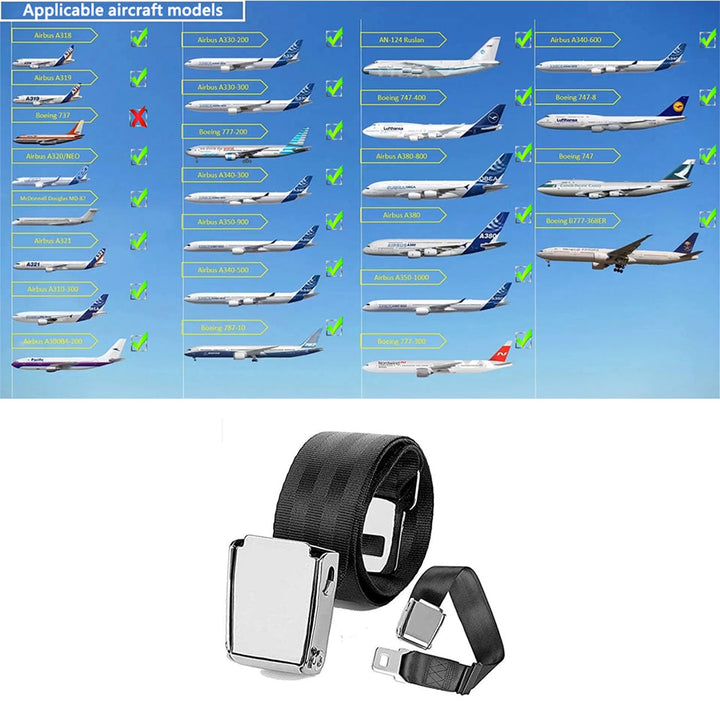 Adjustable 7-31 Airplane Seat Belt Extender - Universal Seat Belt Extender for Airplanes - FITS All Airlines in US Except Southwest 1