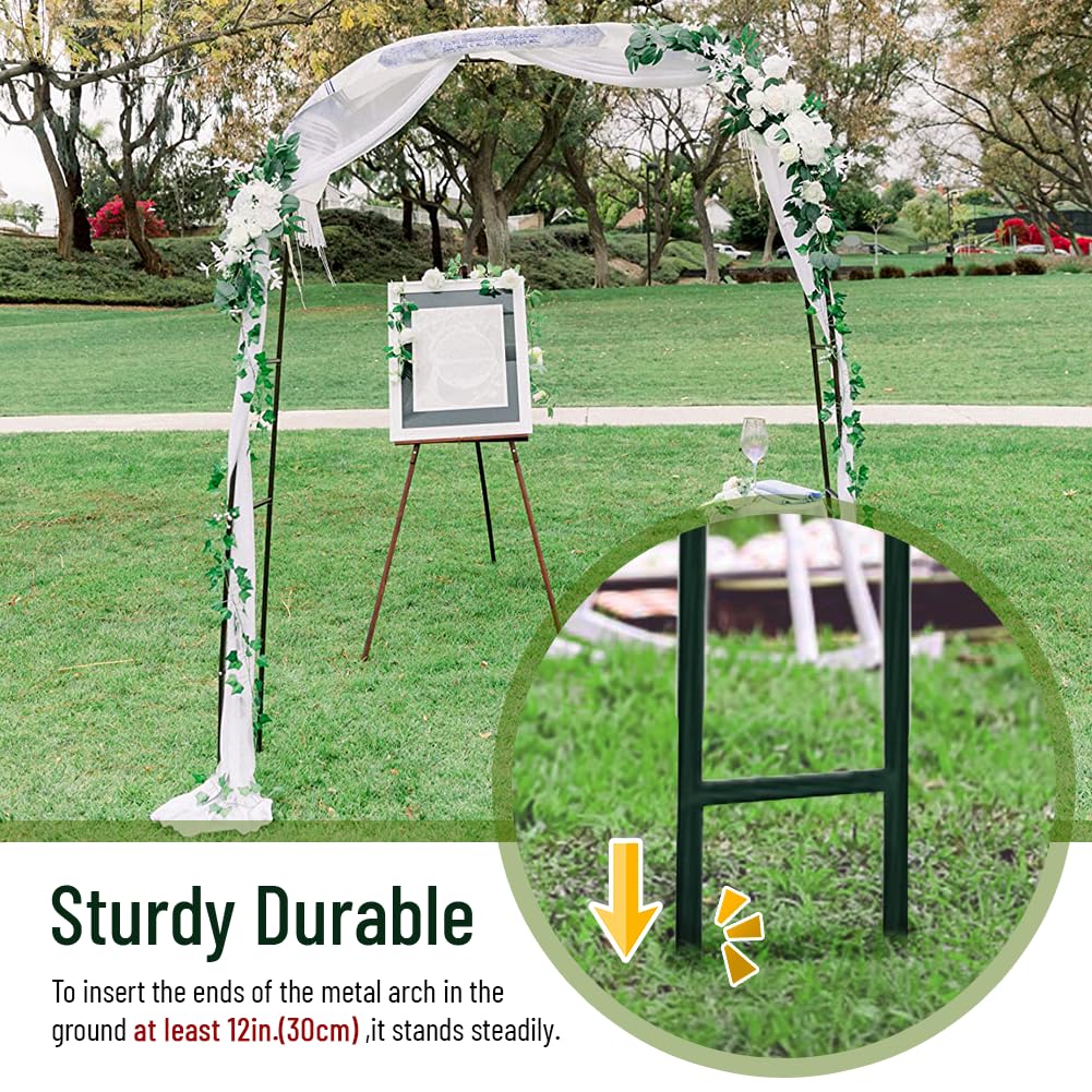 Zhisheng Garden Arbors,7.9Ft Metal Garden Arbors Green Wedding Arch for Climbing Plant Outdoor Wedding Christmas Party Decoration,240CM