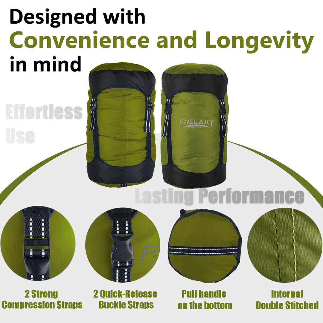 Compression Sack, 40% More Storage! 11L/18L/30L/45L Compression Stuff Sack, Water-Resistant & Ultralight Sleeping Bag Stuff Sack - Space Saving Gear for Camping, Traveling, Backpacking