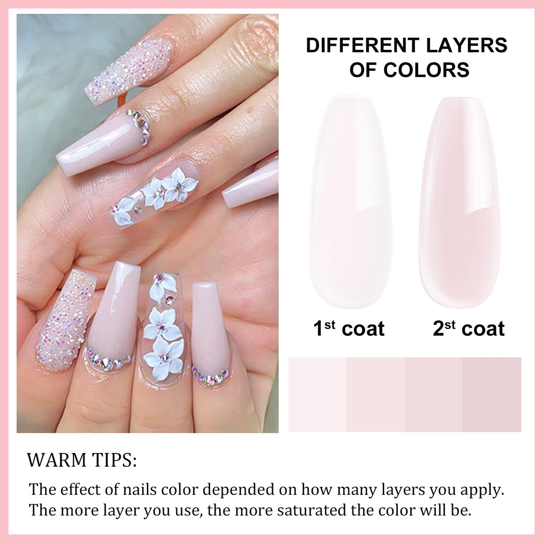 5-In-1 Builder Base Strengthening Gel - 15ml Light Pink Builder Nail Gels, U V/LED Nail Polish Gel for Professional Manicure Repair, Nails Extension, Nail Strengthen