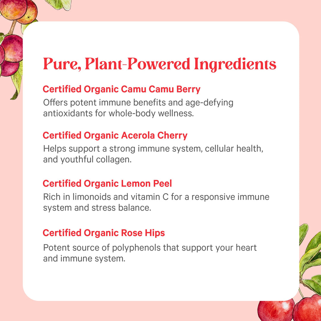 Pure Synergy Pure Radiance C | Organic Vitamin C Powder | 100% Natural, Whole Food, Non-GMO Supplement with Camu Camu Extract | for Immune and Collagen Support (4 oz Powder)