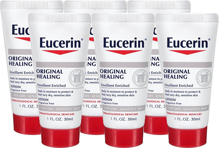 Original Healing Soothing Repair Rich Lotion Fragrance Free Dry Skin 1 Oz Travel Size (Pack of 6)