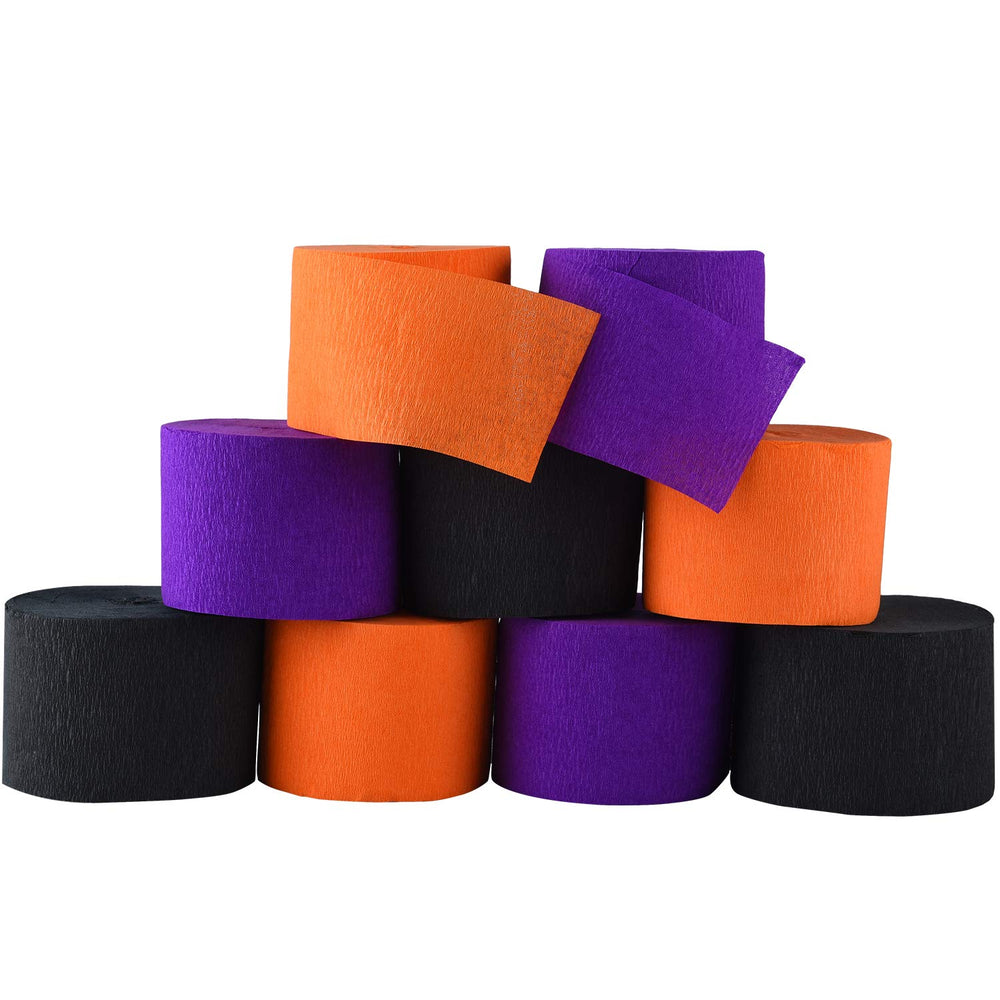 738 Ft Totally Crepe Paper Streamers Halloween Crepe Paper Streamer Roll for Halloween Party Decorations, 9 Rolls