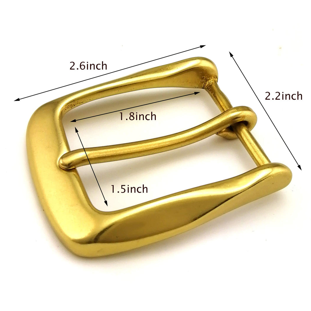 1.5(38mm) Heavy Duty Solid Brass Single Prong Square Belt Buckle