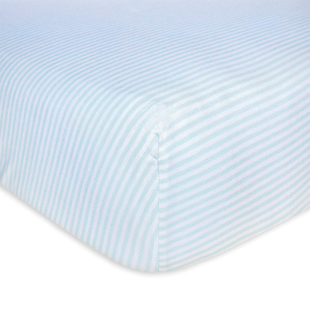 Burt's Bees Baby - Fitted Crib Sheet, Boys & Unisex 100% Organic Cotton Crib Sheet For Standard Crib and Toddler Mattresses (Sky Blue Thin Stripes) Classic Stripe