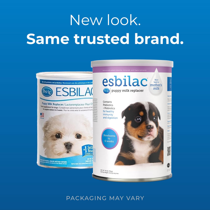 Pet-Ag Esbilac Puppy Milk Replacer Powder - 28 oz - Powdered Puppy Formula with Prebiotics, Probiotics & Vitamins for Puppies Newborn to Six Weeks Old - Easy to Digest