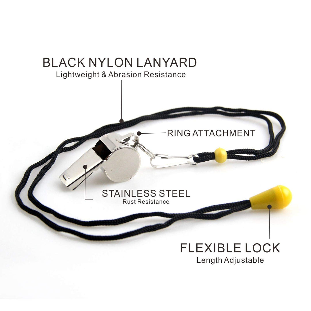 Whistle for Coaches, Metal Whistles for Adults with Lanyard, Loud Sport Whistle for Referee Teacher Police Soccer Gym