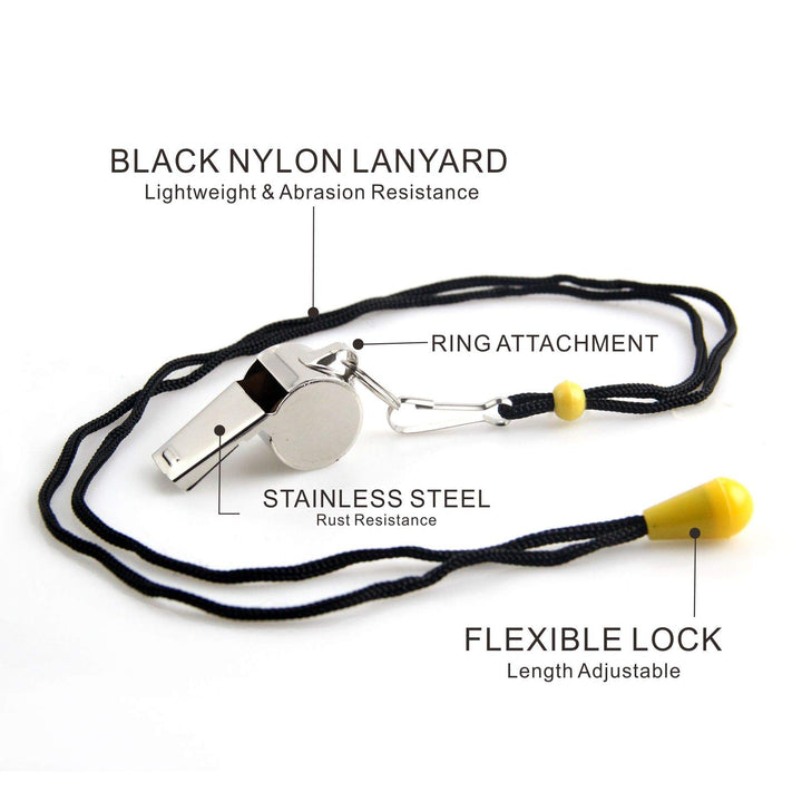 Whistle for Coaches, Metal Whistles for Adults with Lanyard, Loud Sport Whistle for Referee Teacher Police Soccer Gym