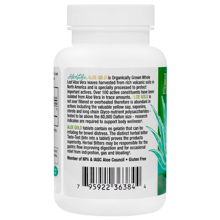 - Aloe Gold Tablets, Immune Support & Healthy Herbal Bitters, Supports Proper Digestion, Promotes Energy & Body Wellness, Certified Organically Grown Whole Leaf Aloe Vera Leaves (90 Tablets)