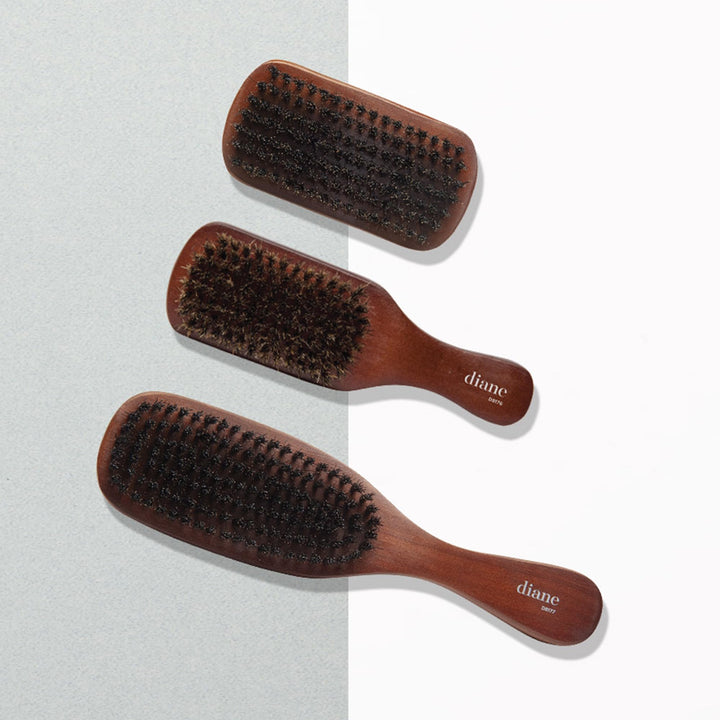 medium firmness reinforced boar bristle, curved military style wave mens hair brush, d8175