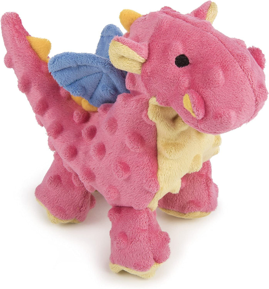 Bubble Plush Dragons Squeaky Dog Toy, Chew Guard Technology - Coral, Small