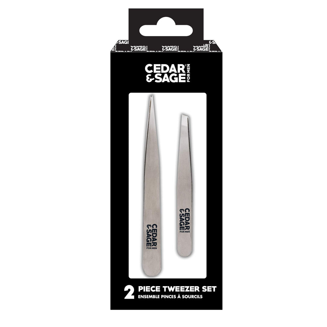 Men's Stainless Steel Tweezer Duo Set
