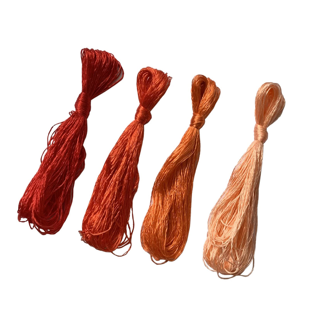 Natural 100% Mulberry Silk Floss Handmade Embroidery Woven Jewelry Threads DIY Kits, 12 Colors, 20 Meters per Piece