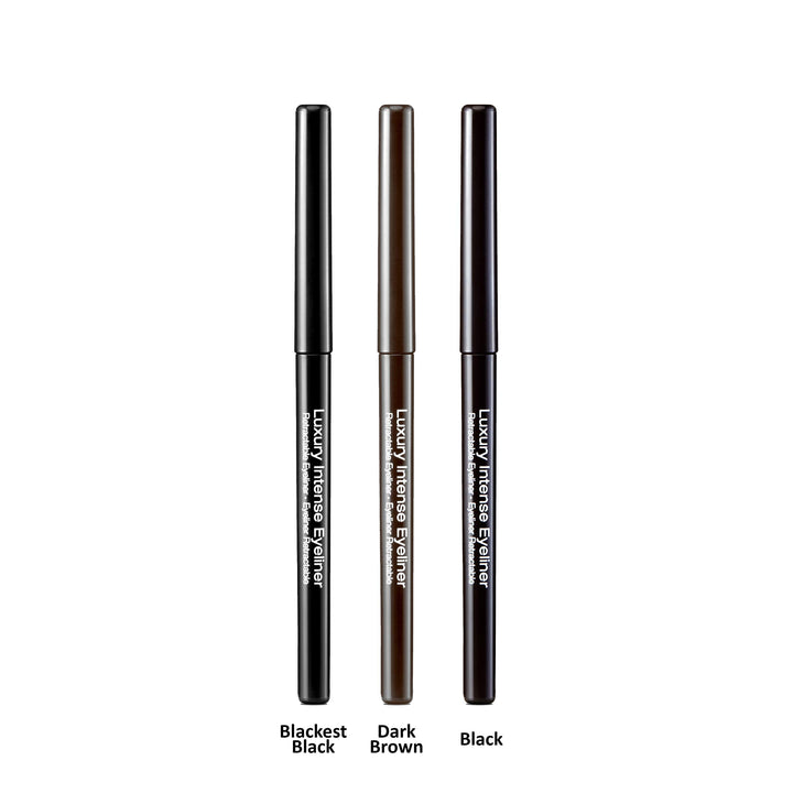 KISS New York Professional Retractable Eyeliner, Luxury Intense Highly Pigmented Eye Makeup, Long-Lasting, Water-Resistant, Smudge-Proof, Smooth Gliding (3 PACK, Blackest Black)