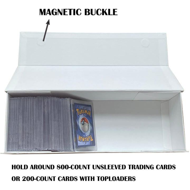 800-Count Trading Card Storage Box, Topload Hard Case Storage Box, Hobby Box for Game Card within Top loader - White Magnetic Box 1 PACK