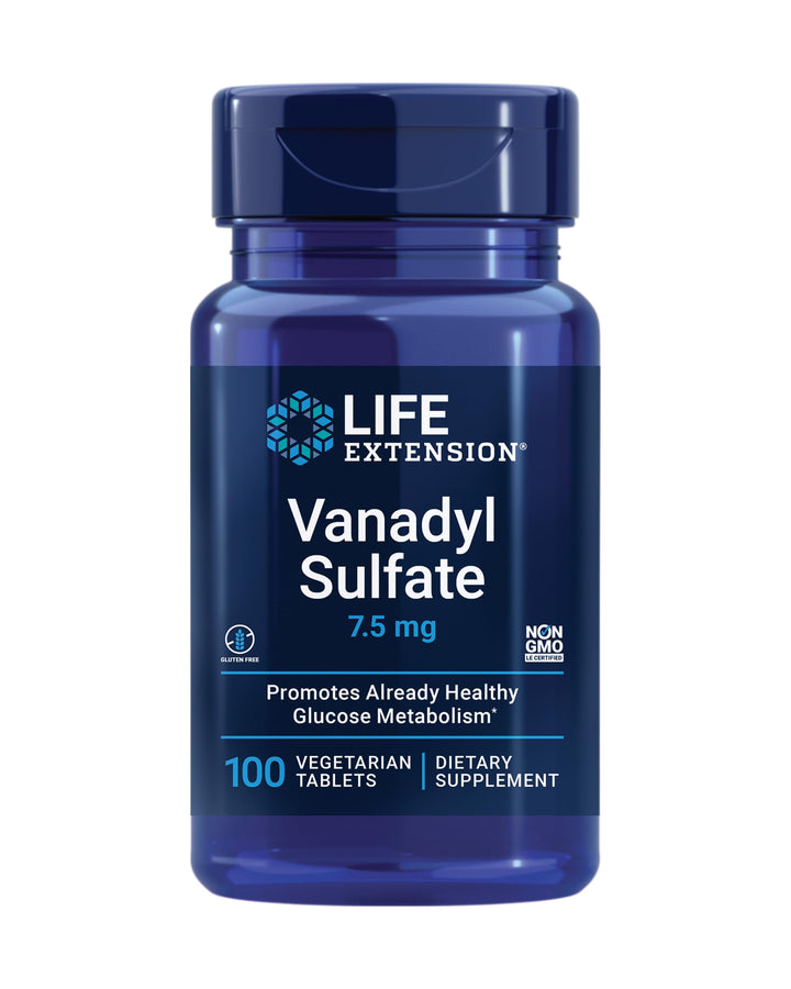 Vanadyl Sulfate, Trace Mineral, Vanadium, Healthy glycemic Balance, Healthy Metabolism, Hormone Function, Gluten-Free, Non-GMO, Vegetarian – 100 Tablets