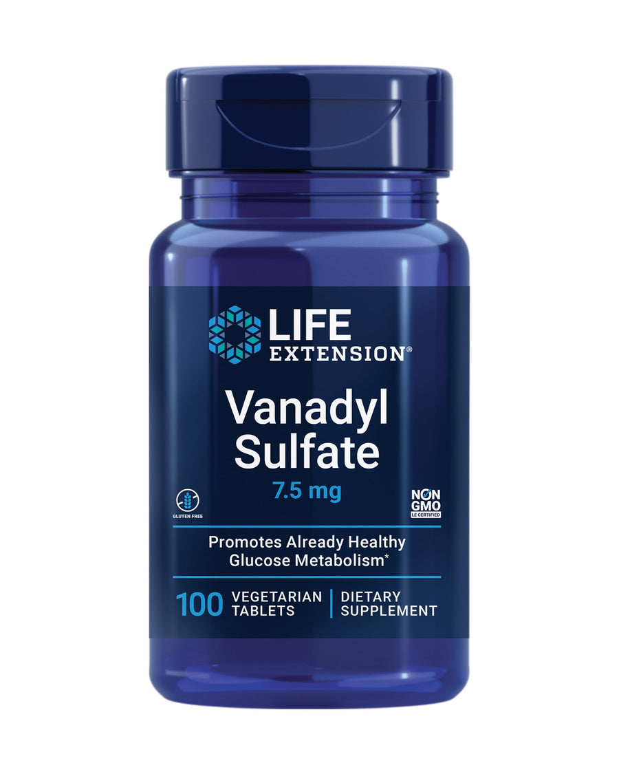 Vanadyl Sulfate, Trace Mineral, Vanadium, Healthy glycemic Balance, Healthy Metabolism, Hormone Function, Gluten-Free, Non-GMO, Vegetarian – 100 Tablets
