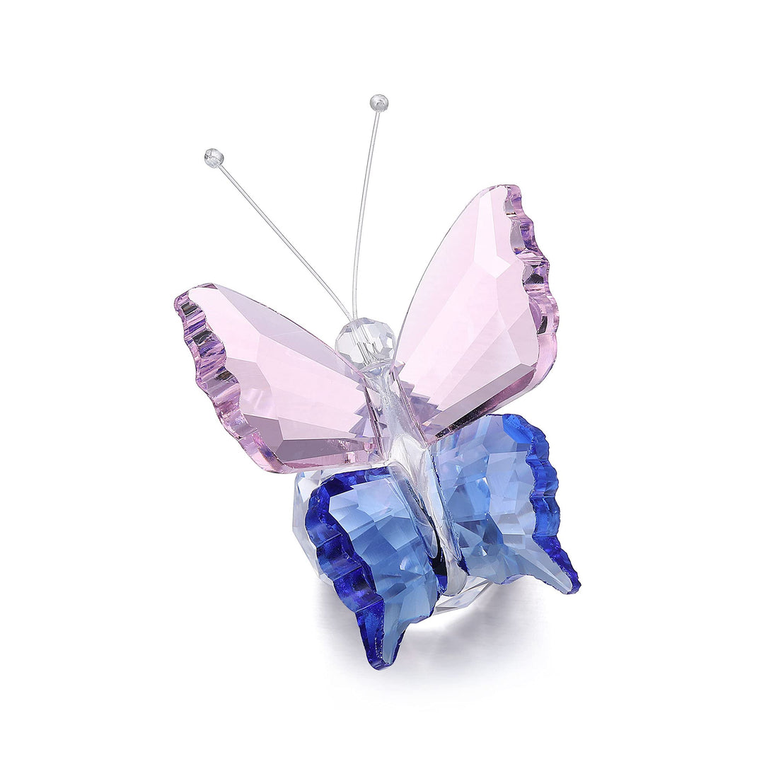 Crystal Butterfly Figurine Ornament with Crystal Ball Base Collection Glass Butterfly Animal Statue Paperweight for Home Desk Decor Gift for Women Christmas Valentines Day