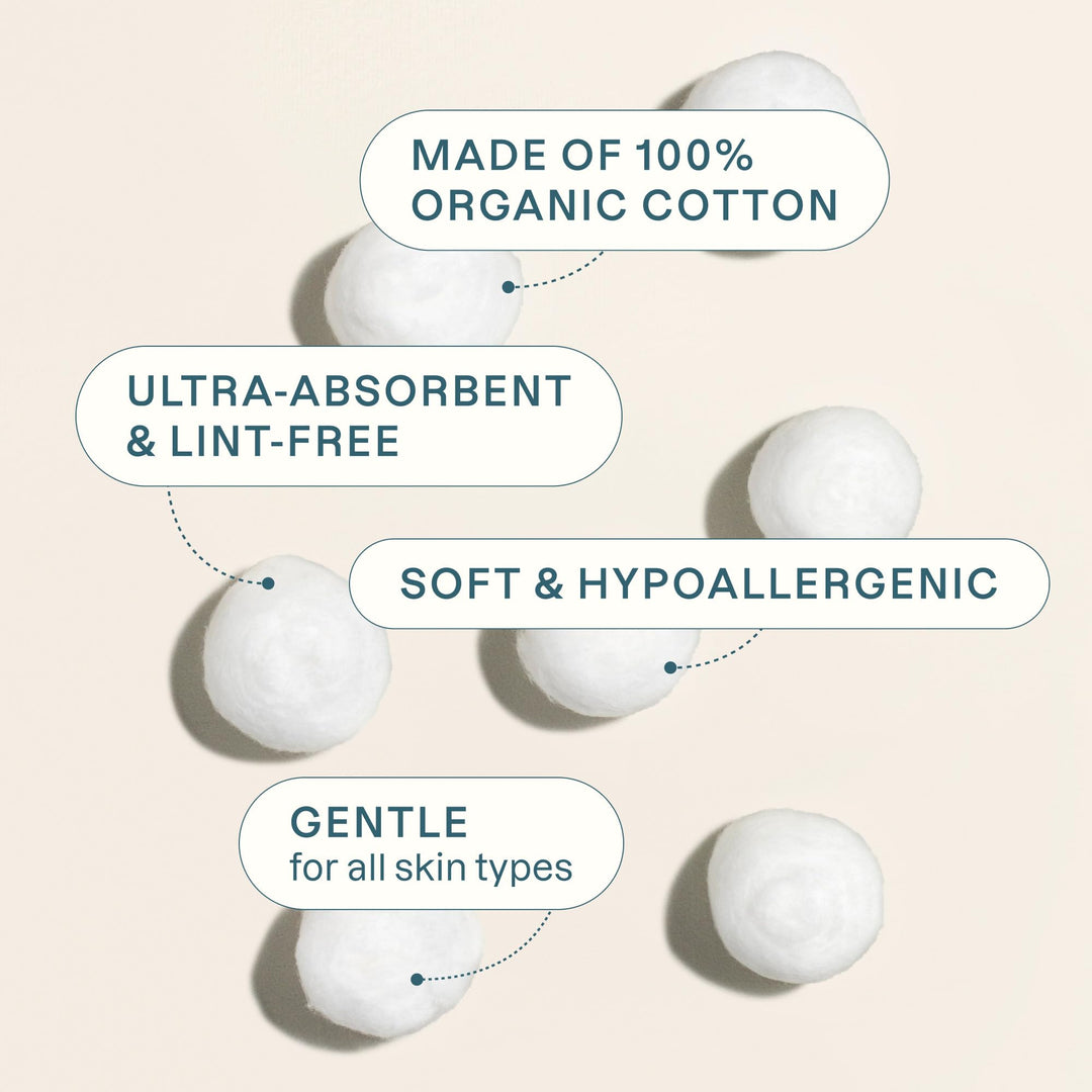 Organic Super Jumbo Cotton Balls (200 Count) - Hypoallergenic, Absorbent, Large Size, 100% Pure (Packaging May Vary)