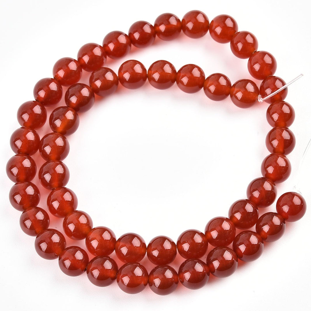 8mm Carnelian Beads Round Gemstone Loose Beads for Jewelry Making (46-48pcs/strand)