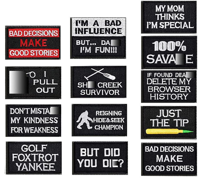 20 Pack Tactical Morale Patches,Funny Military Patch Full Embroidery Army Badge Set for Caps,Backpacks,Clothes,Military Uniforms,Tactical Gears,Service Dog Harness Vest Etc. (Navy)