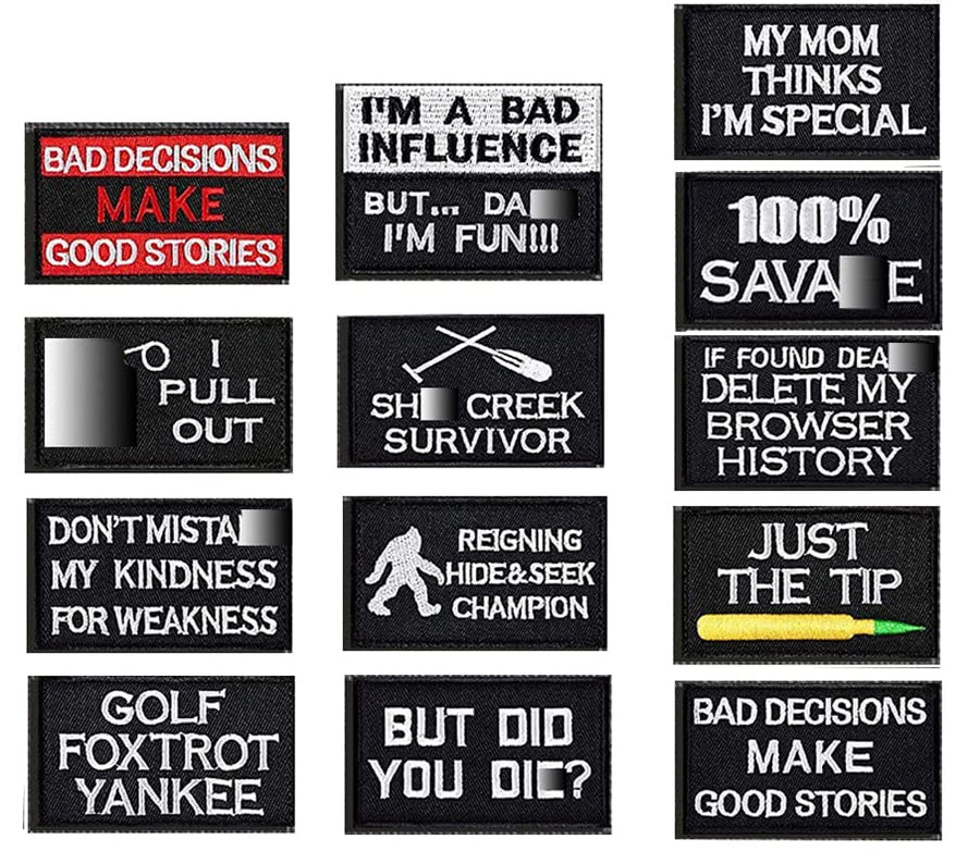 20 Pack Tactical Morale Patches,Funny Military Patch Full Embroidery Army Badge Set for Caps,Backpacks,Clothes,Military Uniforms,Tactical Gears,Service Dog Harness Vest Etc. (Navy)