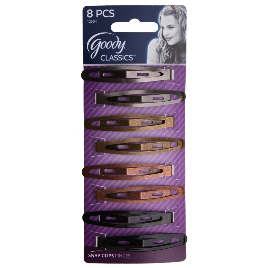 Goody Womens Classic Oval Metal Contour Clip 8 Count Item # 12304 Assorted Colors