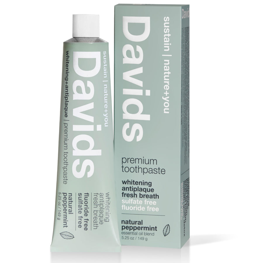 Fluoride Free Whitening & Antiplaque Toothpaste, Natural Peppermint, Mouth & Gum Detox, SLS Free, EWG Verified Clean & Safe Ingredients, 5.25oz, Made in USA