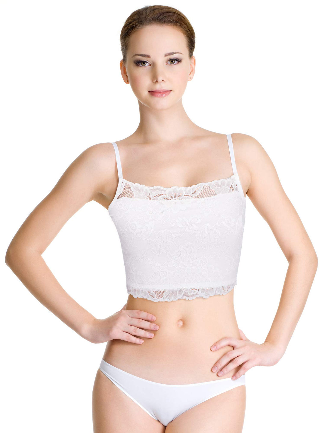 4 Pieces Women's Lace Cami Stretch Lace Half Cami Breathable Lace Bralette Top for Women Girls (Small, Color Set 1)