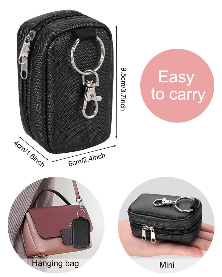 Chapstick Holder Bag Small Lip Balm Sleeve Pouch Lipstick Portable Storage Bag Lip Gloss Case With Hook Accessories Gift for Women (balck)