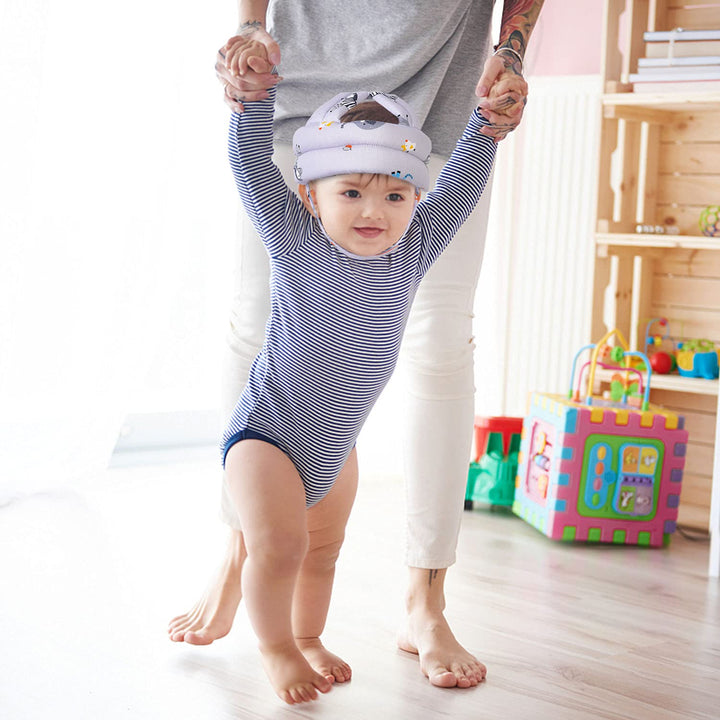 Baby Adjustable Helmet, Lightweight and Soft, Great for Baby Learning to Walk and Crawl. Zoo,Gray