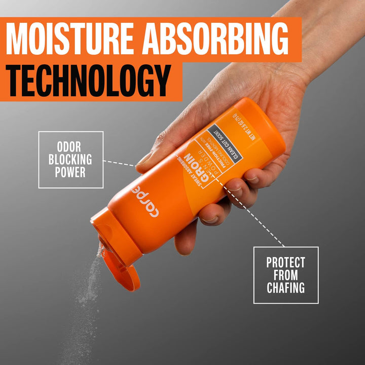 Sweat Absorbing Groin Powder (For Men) - Designed for Maximum Sweat Absorption - Mess and Friction Free, Stop Chafing