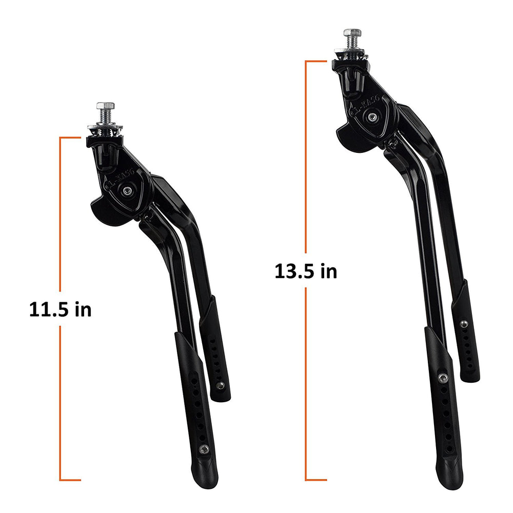 Bike Kickstand, Ebike Heavy Duty, Center Mount Bicycle Stand - Length Adjustable, Foldable Double Leg for 24-28 Bikes