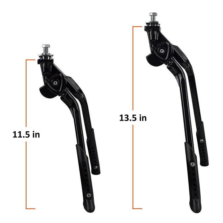 Bike Kickstand, Ebike Heavy Duty, Center Mount Bicycle Stand - Length Adjustable, Foldable Double Leg for 24-28 Bikes