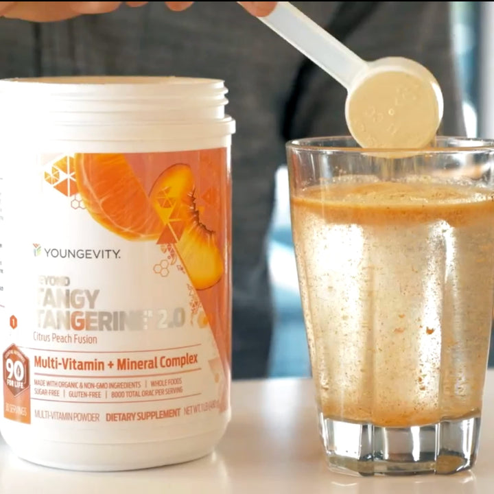 Beyond Tangy Tangerine 2.0 Citrus Peach Fusion Multi-Vitamin & Mineral Complex - Made with Natural & Whole Foods | 8,000 ORAC