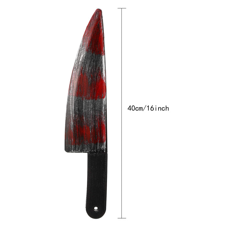 Halloween Bloody Knife Fake Knife with 7 Sheets Scar Tattoo Stickers for Halloween Party Costume (Style B)
