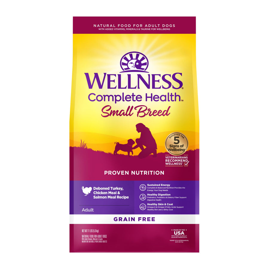 Complete Health Dry Dog Food, Small Breed, Grain Free, Natural, Turkey, Chicken, & Salmon Recipe (11-Pound Bag)