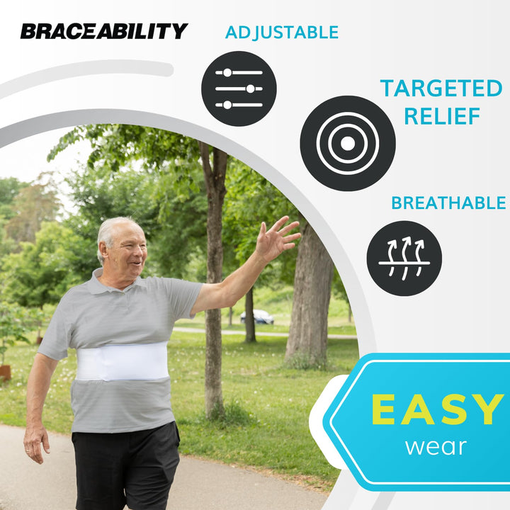 Rib Injury Binder Belt - Universal Broken Rib Brace for Men, Fractured, Cracked Ribs, Rib Cage Compression Wrap for Bruised Ribs Support, Sternum Injury Recovery (Fits 36”-58”)