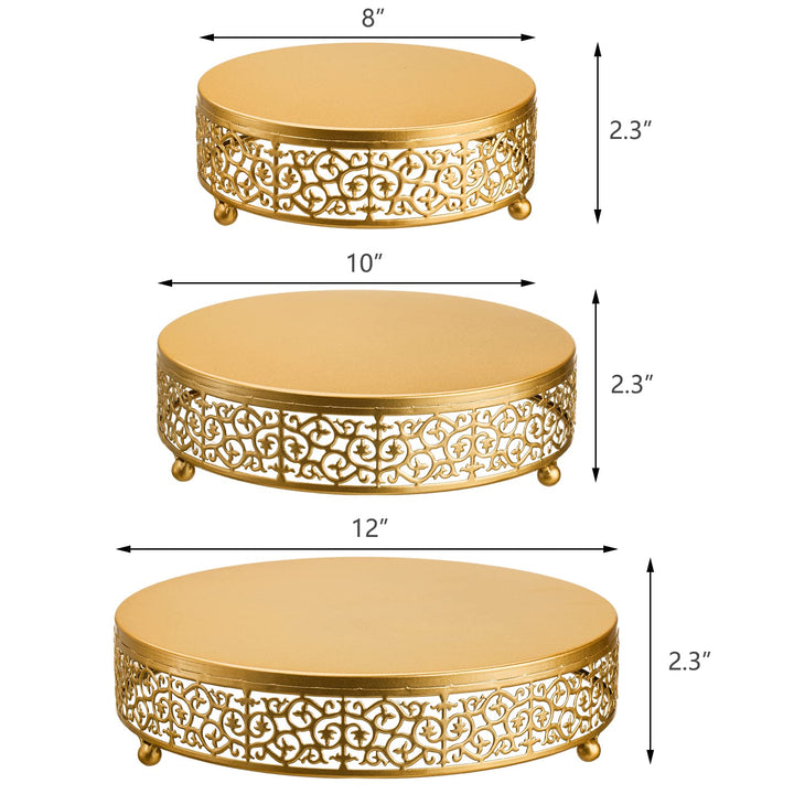 3 Pack Cake Stands, Metal Cake Stands, Dessert Display Cupcake Stands, Cupcake Pastry Candy Display Plate for Wedding, Event, Birthday Party