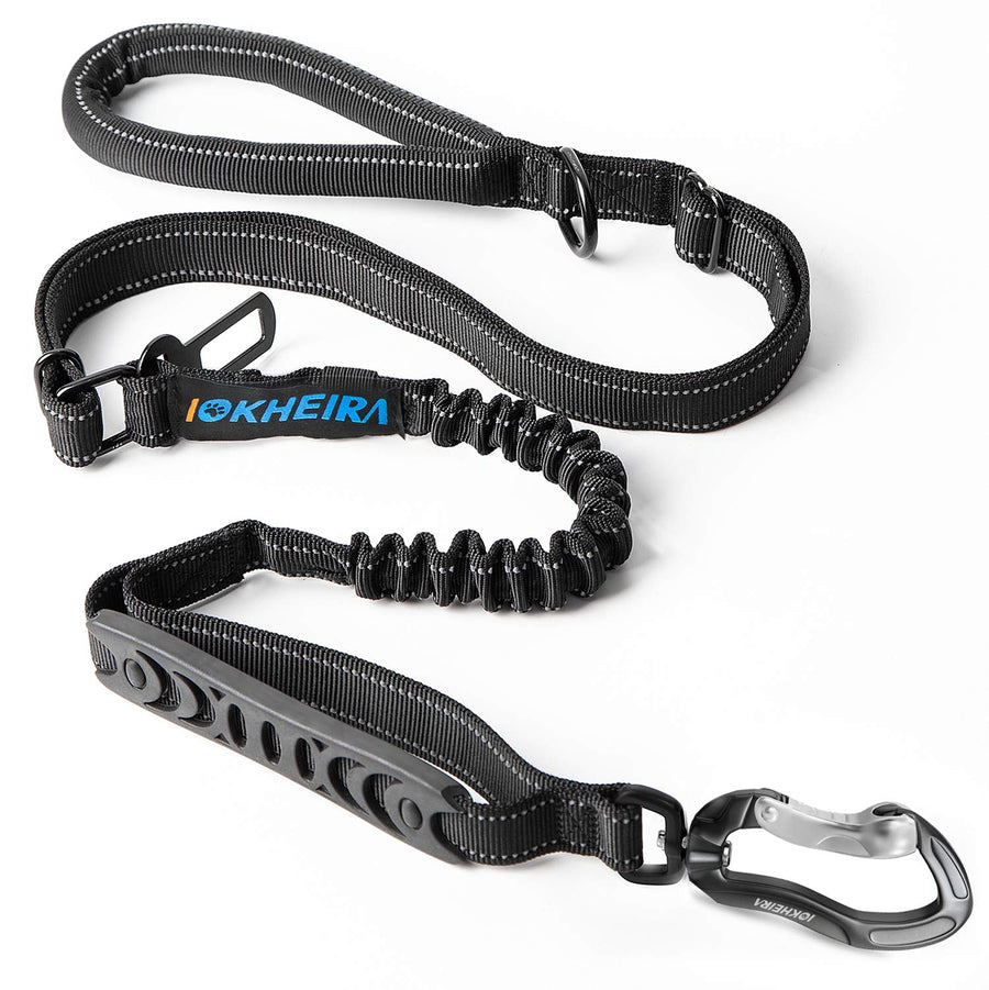 Multifunctional Leash with Car Seatbelt for Large, Medium Dogs, Adjustable, 4-6 FT Strong Bungee Leash
