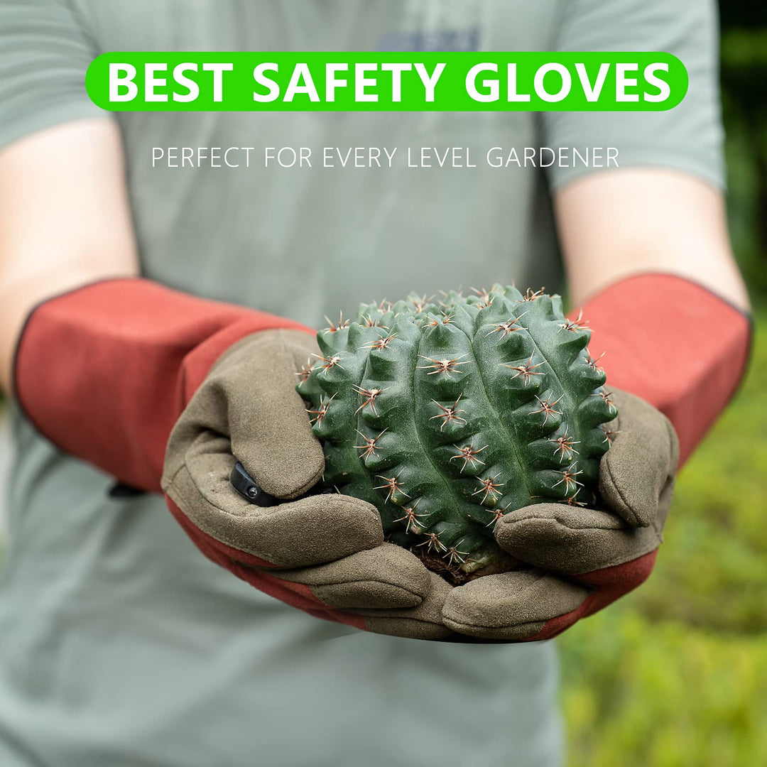 Professional Rose Pruning Thorn Proof Gardening Gloves with Long Forearm Protection for Men and Women (1 Pair) (red, Large)…