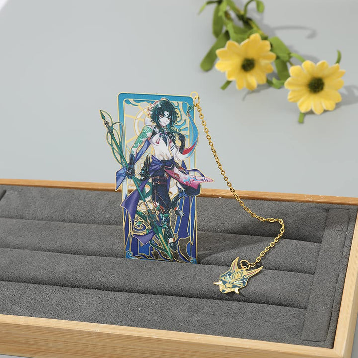 Genshin Xiao Metal Bookmark - Hot Game Genshin Anime Figure Xiao Unique Bookmarks for Men Women Girls Book Lovers Readers