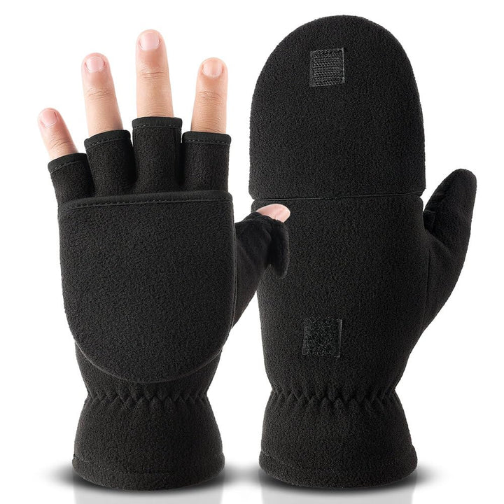 Winter Gloves for Men Women: Fingerless 3M Convertible Mittens with Flap Warm Thermal Polar Fleece,Touch Screen Work Running Driving Cycling Womens Mens Gloves Winter in Cold Weather(Medium)