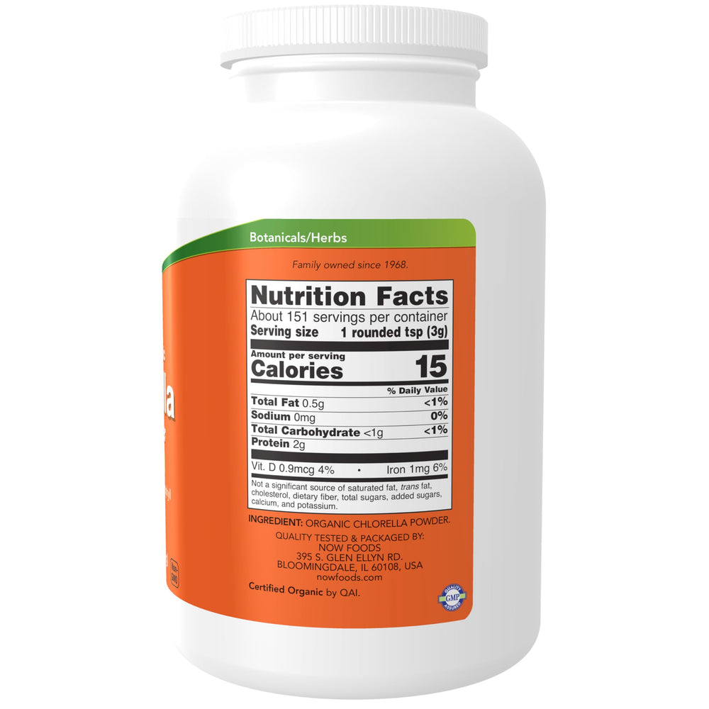 Supplements, Organic Chlorella Powder with naturally occurring Chlorophyll, Beta-Carotene, mixed Carotenoids, Vitamin C, Iron and Protein, 1-Pound